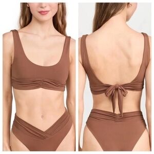 New! Set RIOT SWIM Pico Bikini Top and bottom in Brown Sugar 31473